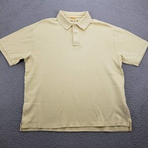 Nautica Shirt Mens Large Yellow Short Sleeve Casual‎ Preppy Polo
